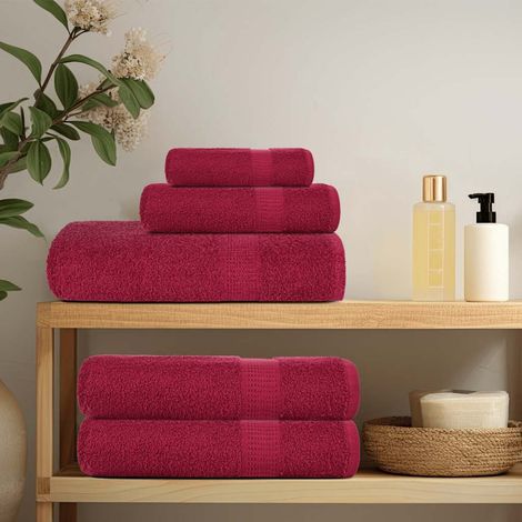 vidaXL Hand Towels "FROGN" 2 pcs Bordeaux 50x100 cm 360 gsm (1/5)