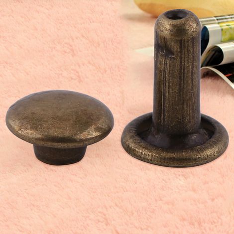 100 rivets à double tête, rivets tubulaires en métal pour la réparation et la décoration d'articles en cuir.
