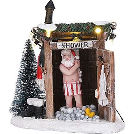 BABBO NATALE IN DOCCIA ILLUMINATO - L10XW8,5XH11CM