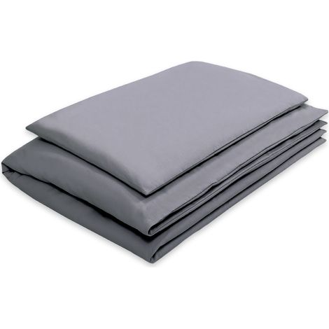Set di biancheria da letto per bambini in cotone, 2 pezzi, federa e copripiumino, 135x100 cm - antracite (1/3)