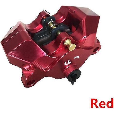 Étrier de frein arrière chromé/dur à l'oxygène pour motos, avec plaquettes, fixation 84 mm, compatible Ducati, Honda, Yamaha et Kawasaki (rouge). (1/5)