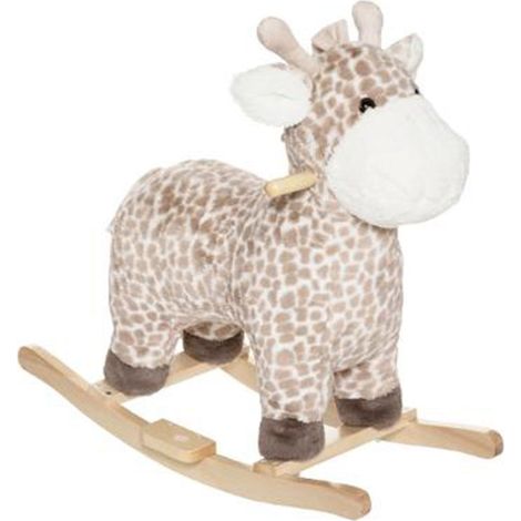 Fauteuil à Bascule Enfant Girafe 64cm Naturel (1/2)
