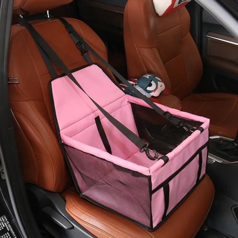 Sièges Auto 40cm 30cm 25cm pour Chiens Housse de Siège Auto Chien Siège d'appoint de Voiture pour Chien Rose (1/4)