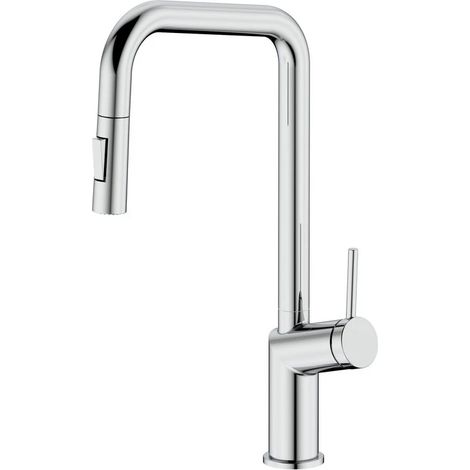Miscelatore lavello alto Cold Royal Oregon Ø35 doccia estraibile 2 getti cromo Aquasanit (1/3)