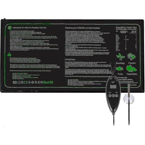 Tapis chauffant réglable Kryl avec thermostat, chauffage hydroponique étanche pour serre, idéal pour accélérer la germination des graines et pour l'élevage de reptiles. (1/5)