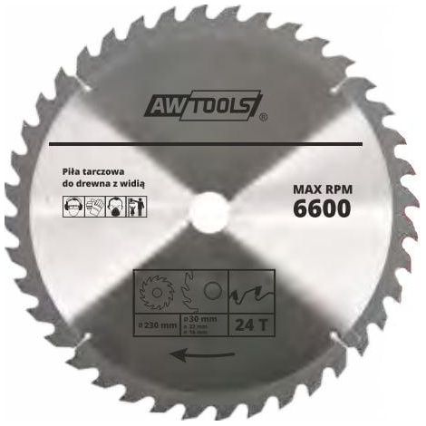 Kreissäge AWTools 400 mm 40 Zähne Hartmetall