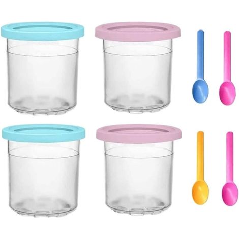4PièCes Tasses de Pintes de CrèMe GlacéE pour Pot de Stockage de Remplacements de SorbetièRe de la SéRie - ICE CREAM MAKER (1/4)