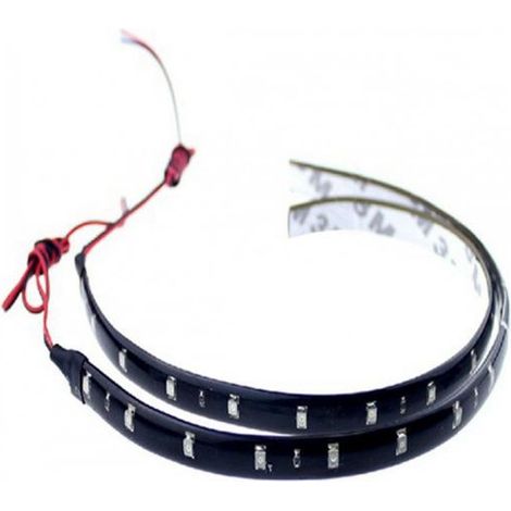 Set mit zwei 30 cm wasserdichten LED-Streifen - Tagfahrlichter - 12 SMD-LEDs - orange