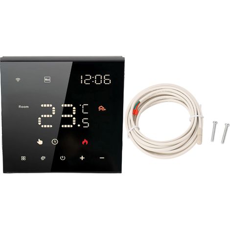 Eosnow Schwarz ME82 LED 7 Smart Thermostat Touchscreen APP-Steuerung Zuhause 100-250 VAC 16 A elektrische Fußbodenheizung