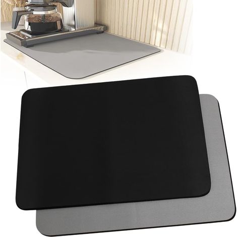 2 Tapis Pour Machine À Café En Silicone Imperméable Égouttoir Pour Vaisselle, Tapis Antidérapant Pour Évier Pour Machine À Café Automatique (1/5)
