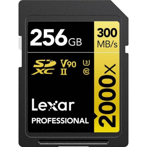 Lexar 256gb Professional 2000x Sdxc Uhs-ii Cards, Up To 300mb/s Read 260mb/s Write C10 V90 U3 (1/3)