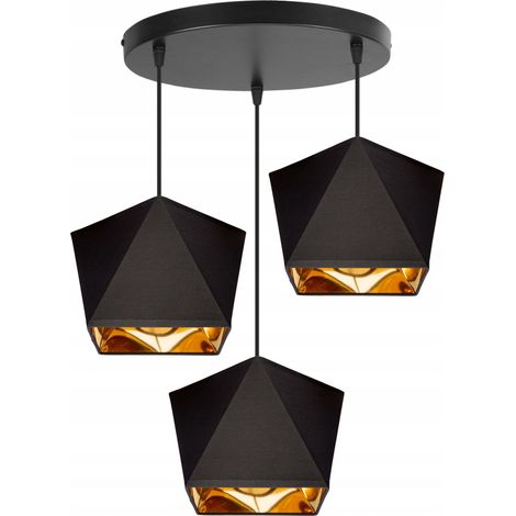 Lampada a sospensione a LED con centro dorato a forma di diamante