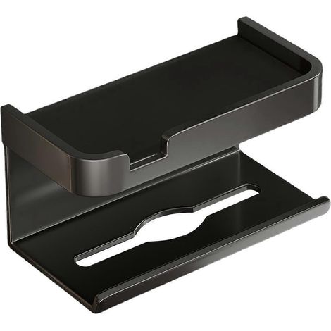 Porte-papier toilette auto-adhésif avec étagère, fixation murale en acier inoxydable (1/4)