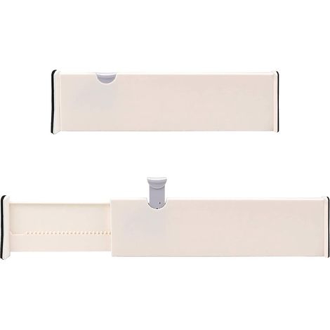 separateur Tiroirs En Plastique Modulable (lot De 2) - 37,5 X 10 Cm - Diviseur De Tiroir Extensible - Organisateur Tiroir Cuisine, Chambre, Salle (1/5)