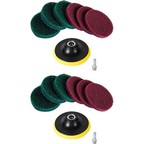 2 x 4-Zoll-Bohrmaschinen-Elektrobürste, Fliesenreiniger, Scheuerpads, Reinigungsset, Hochleistungs-Haushaltsreinigungswerkzeug (1/5)
