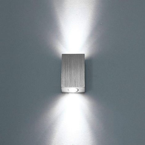 LED Wandlampe Innen Aussen Wandleuchte Weiß Modern Aluminium Up and Down für Veranda Schlafzimmer Korridor Wohnzimmer Treppen Flur 2W Kaltweiss