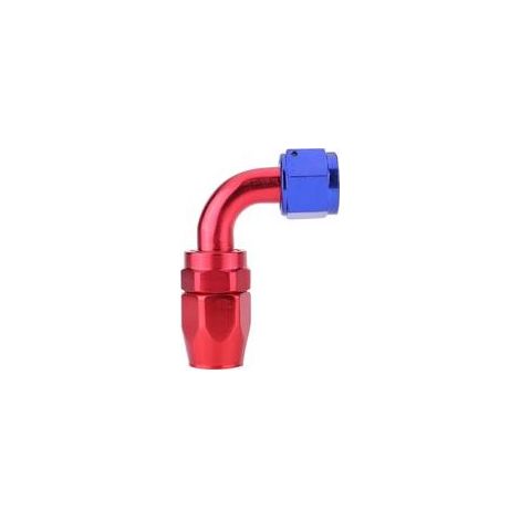 Adaptateur de refroidisseur d'huile AN8 à 90° avec raccord pivotant – aluminium anodisé bleu et rouge, lot de 1 (1/3)