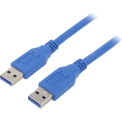 Cable- USB 3.0- USB A prise.de deux cotes- nickele- 1.8m- bleu