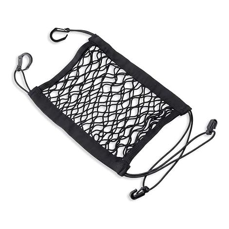 Filet de Rangement Voiture entre Sièges, Organisateur Voiture Double Couche Élastique, Barrière de Sécurité pour Enfant et Chien, Accessoire Auto Universel pour Rangement et Van Aménagé (1/5)