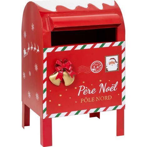 Boîte aux Lettres de Noël "Pôle Nord" 36cm Rouge