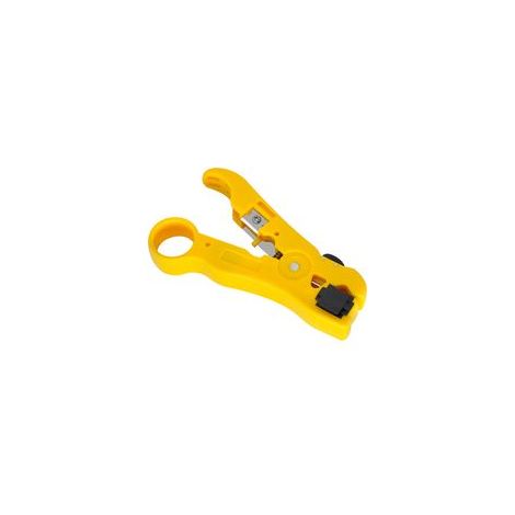 Herramienta multifuncional para pelar cables eléctricos, alicates de corte y pelacables para cables coaxiales UTP/STP RG59 RG6 RG7 RG11, 1 unidad (amarilla) - Crezuo