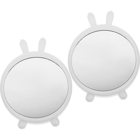 Lot 2 jolis miroirs de maquillage sur pied avec support, petits miroirs blancs en forme de lapin pour coiffeuse, pour la chambre (1/5)
