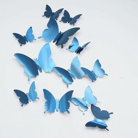 24 pcs Papillon Stickers Muraux, Decoration Papillon Amovibles Papillons Stickers Muraux Mur Art Artisanat pour La Maison Enfants Chambre De Mariage Décor Pièces Papillon 3D Miroir Maison, (1/5)
