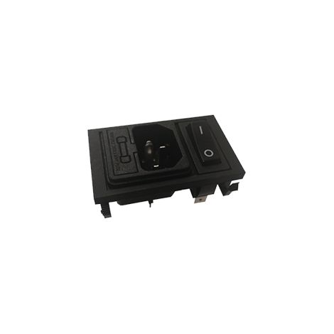 Prise embase secteur Male 220V 10A, avec porte fusible, bouton ON/OFF