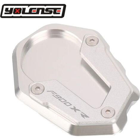 (Argent - F900xR) Compatible avec les motos BMW F900R, F900XR et F900 R XR (2020-2023) : extension de béquille latérale, plaque de support, support agrandissant la béquille. (1/4)