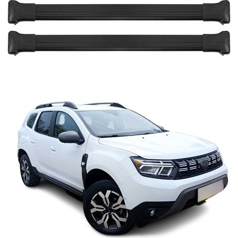 OMAC Barres de toit en aluminium pour Dacia Duster mk3 2024-2026 – TÜV / DIN 75302:2019 – Charge max 75 kg – 2 barres Noir (1/4)