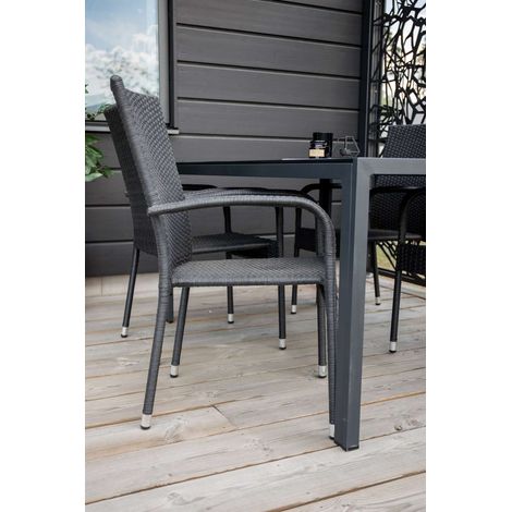 Anna Chaise de jardin empilable, noir. (1/2)