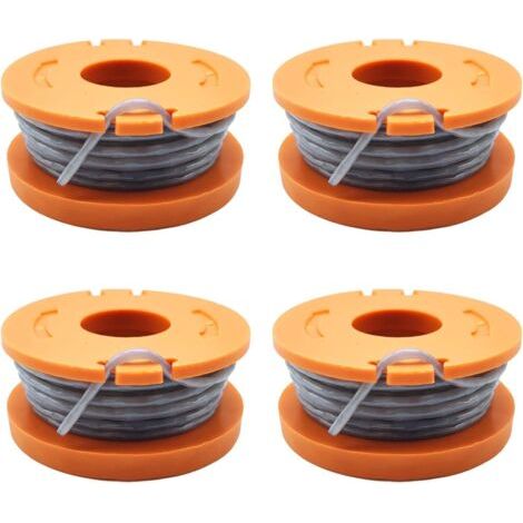 Bobine de fil de débroussailleuse compatible avec Mac Allister MGTP18Li - 1,65 mm - Bobine de fil d'alimentation automatique (4 bobines)