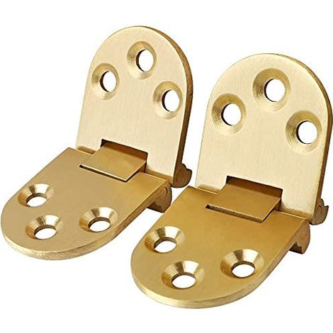 SJLERST 2pcs charnière plateau en laiton massif bord arrondi 2-1/2 "x1-1/2" finition satinée avec rabat à vis (1/4)