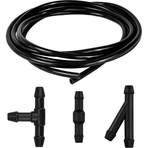 3m Kit de Tuyau Essuie Glace, Tuyau de Liquide de Lave-Glace, Tuyau Flexible, Buse D'essuie-Glace Brouillard Lave-Linge Tuyau de Pulvérisation, avec 9 Pièces Bec Joint Ensemble Kit (1/5)
