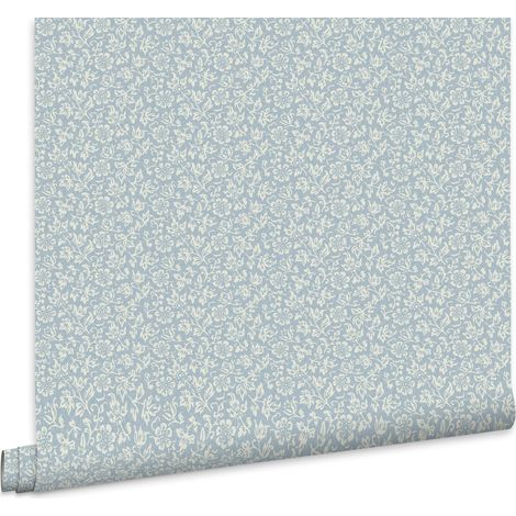 Laura Ashley Sweet Alyssum Vliestapete Blau 10mx52cm