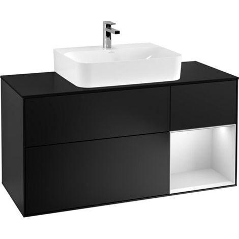 V&B Waschtischunterschrank Wandbeleuchtung Finion 120cm, Pl b m, Rg r wh. m Lac, bla m Lac (1/2)