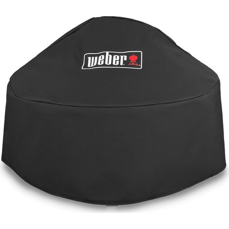 Weber Funda Premium para chimenea, transpirable UV- & Resistente al Agua, con cierre de Velcro para fijación, funda para parrilla, funda para barbacoa - Negro (7159) (1/3)