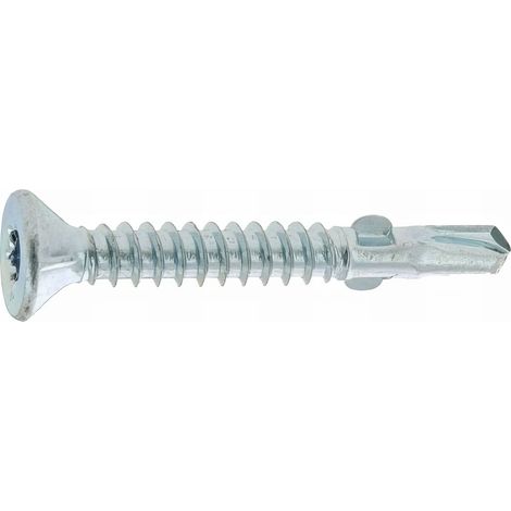 100 vis autoperceuses acier Ailettes tête fraisée Torx - diamètre 6,3 mm - Longueur 100 mm - Diamètre 6.3 mm