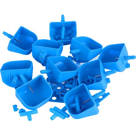 10 Sets Abreuvoir Lapin, Sortie Vidange, Fixation Pince, Connecteur Té, pour Cage Rongeur (1/5)