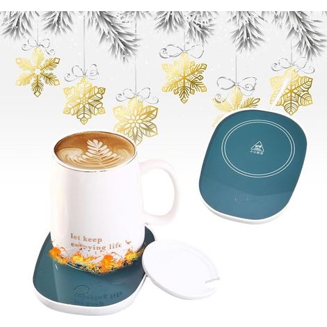 Tasse thermos à café, tasse thermos à boisson, tasse thermos, tasse thermos à café électrique, tasse thermos USB, tasse thermos, plateau chauffant thé/eau/lait, port USB, vert (1/5)