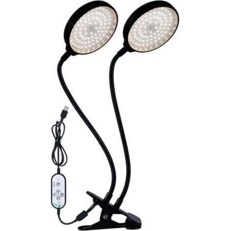 LED elevent la lumiere a spectre complet lumiere blanche 4/8/12H minuterie 5 luminosite Leves Clip plante lumiere croissante pour les semis de plantes d'interieur Sunlike reglable col de cygne plante (1/4)