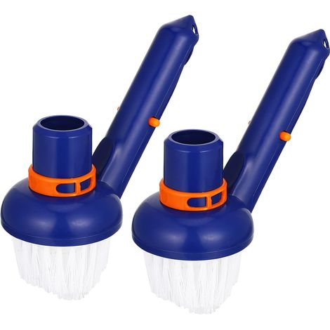 Brosse de nettoyage pour marches et coins de piscine en 2 pièces, brosse de nettoyage pour spa avec poils fins, petite et compacte (1/4)