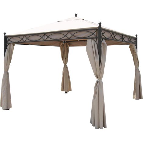 GERMEN - gazebo da giardino in acciaio completo di pareti laterali (1/2)