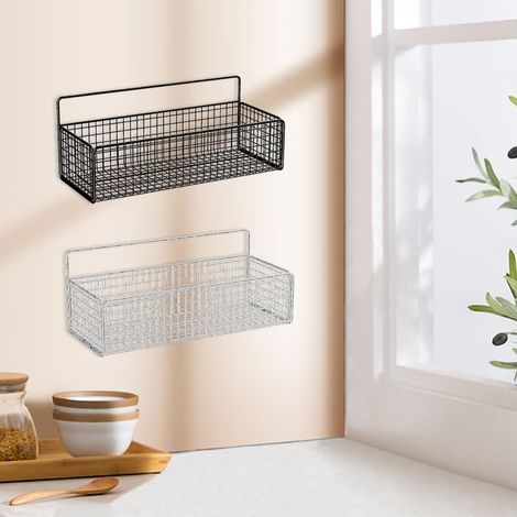Étagère murale sans perçage pour chambre, salle de bain, cuisine, résidence étudiante, rangement de chevet, blanche (1/5)
