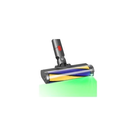 Brosse à rouleau pour aspirateur Dyson V10 V11 V15 V7 V8 – Lumière LED pour poussière invisible – Nettoyage sols durs – Rotative 90°/180°