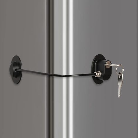 Verrou de réfrigérateur avec 2 clés, verrou de classeur, verrou de porte de congélateur et verrou de sécurité enfant pour armoire, noir