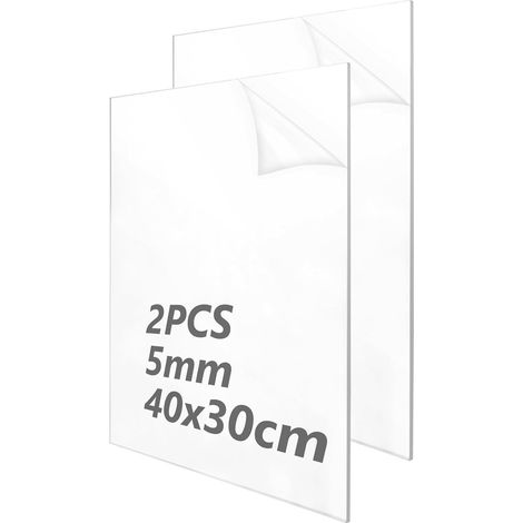 2 pièces 400x300x5MM Plaque Acrylique Transparente Plaque Plexiglas Feuille de Plastique Plaque pour le Remplacement du Verre (1/5)