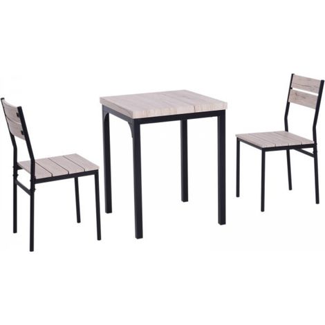 Ensemble meuble Gracia table + 2 Chaises noir (1/5)