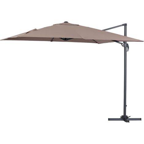 Habitat Et Jardin – Parasol déporté 3 x 3 m – Structure aluminium anti-corrosion – Toile polyester 220g/m² – Rotation 360° et inclinaison réglable