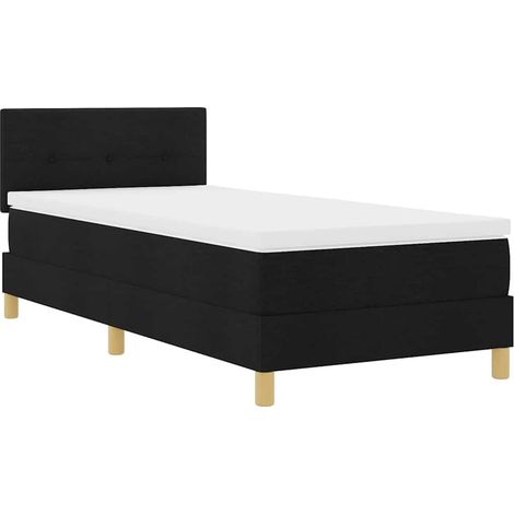 Maison Exclusive - Lit à ressort LED avec bandes LED Noir 80 x 200 cm tissu